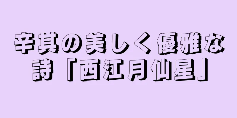 辛其の美しく優雅な詩「西江月仙星」