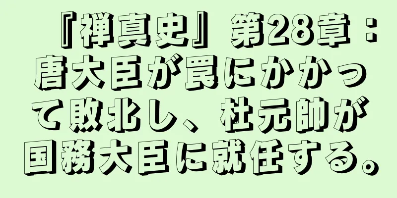 『禅真史』第28章：唐大臣が罠にかかって敗北し、杜元帥が国務大臣に就任する。