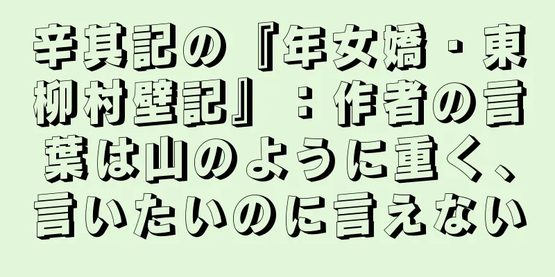 辛其記の『年女嬌・東柳村壁記』：作者の言葉は山のように重く、言いたいのに言えない