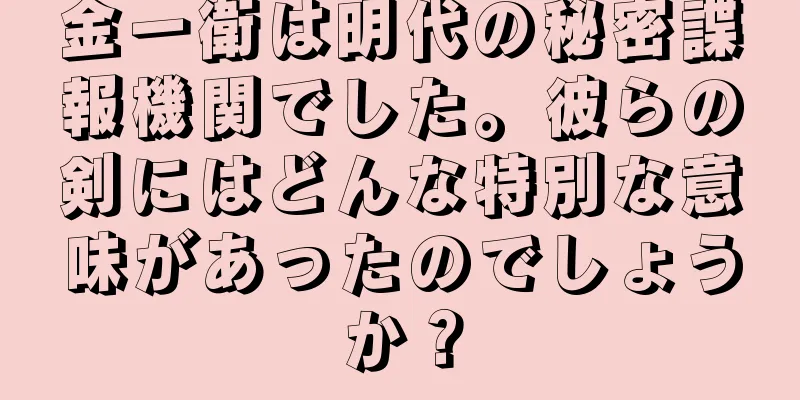 金一衛は明代の秘密諜報機関でした。彼らの剣にはどんな特別な意味があったのでしょうか？