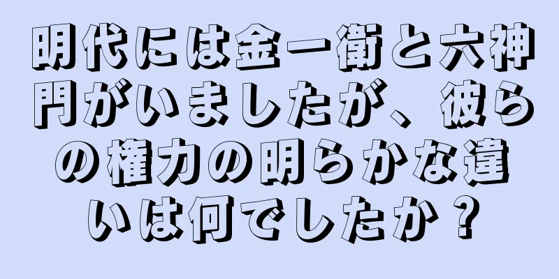 明代には金一衛と六神門がいましたが、彼らの権力の明らかな違いは何でしたか？