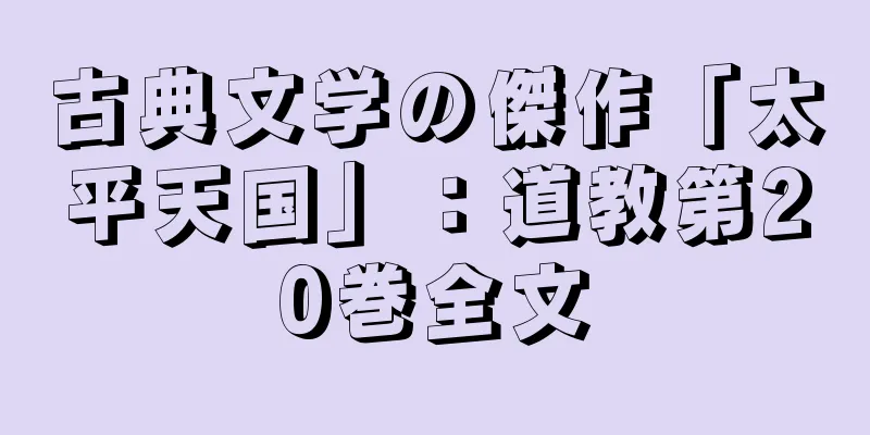 古典文学の傑作「太平天国」：道教第20巻全文