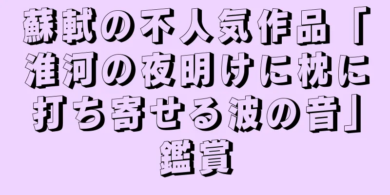 蘇軾の不人気作品「淮河の夜明けに枕に打ち寄せる波の音」鑑賞