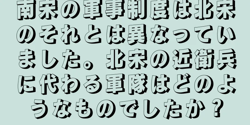 南宋の軍事制度は北宋のそれとは異なっていました。北宋の近衛兵に代わる軍隊はどのようなものでしたか？