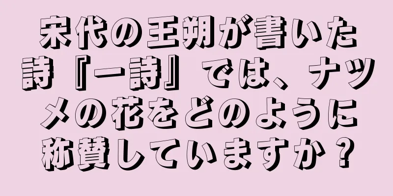 宋代の王朔が書いた詩『一詩』では、ナツメの花をどのように称賛していますか？