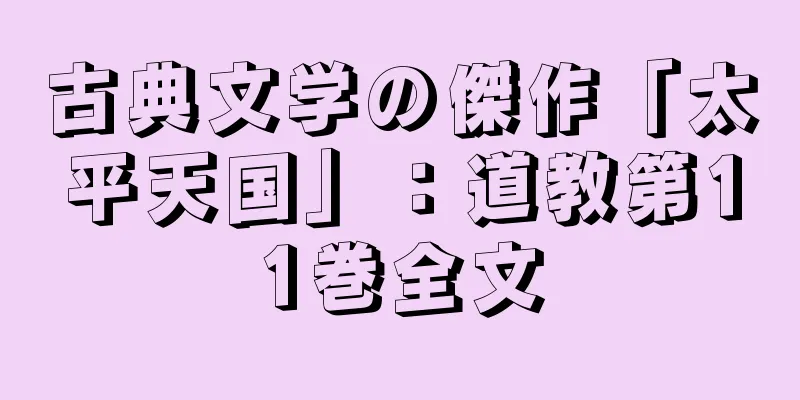 古典文学の傑作「太平天国」：道教第11巻全文