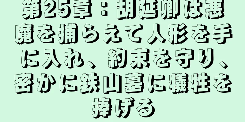 第25章：胡延卿は悪魔を捕らえて人形を手に入れ、約束を守り、密かに鉄山墓に犠牲を捧げる