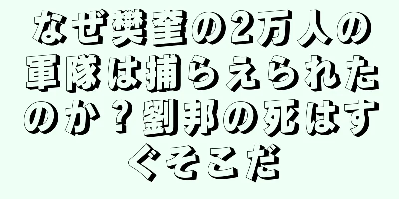 なぜ樊奎の2万人の軍隊は捕らえられたのか？劉邦の死はすぐそこだ