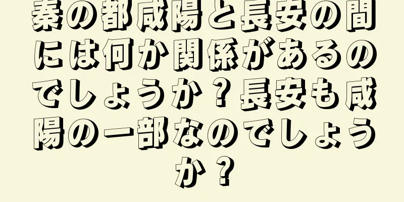 秦の都咸陽と長安の間には何か関係があるのでしょうか？長安も咸陽の一部なのでしょうか？