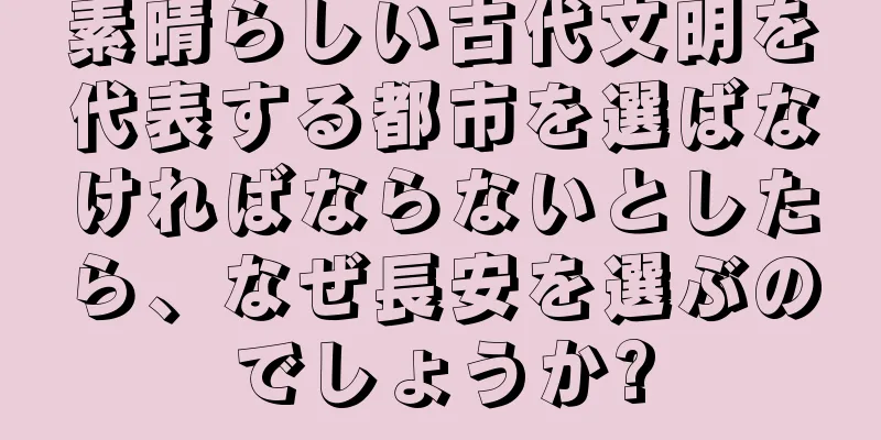 素晴らしい古代文明を代表する都市を選ばなければならないとしたら、なぜ長安を選ぶのでしょうか?