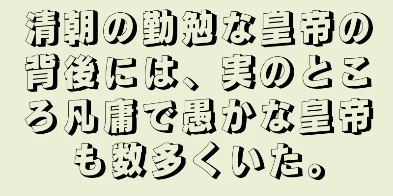 清朝の勤勉な皇帝の背後には、実のところ凡庸で愚かな皇帝も数多くいた。