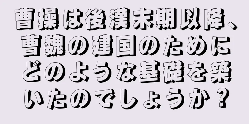 曹操は後漢末期以降、曹魏の建国のためにどのような基礎を築いたのでしょうか？
