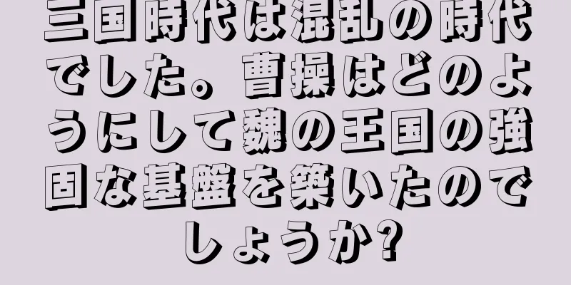 三国時代は混乱の時代でした。曹操はどのようにして魏の王国の強固な基盤を築いたのでしょうか?