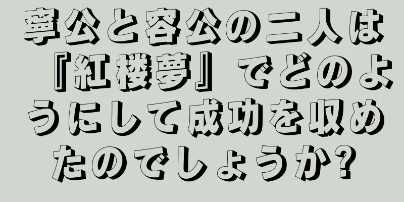 寧公と容公の二人は『紅楼夢』でどのようにして成功を収めたのでしょうか?