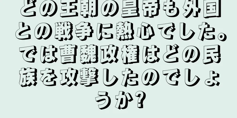 どの王朝の皇帝も外国との戦争に熱心でした。では曹魏政権はどの民族を攻撃したのでしょうか?