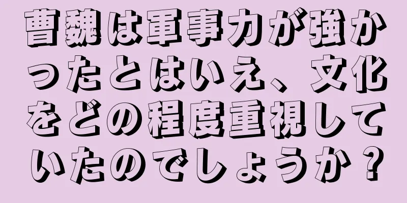 曹魏は軍事力が強かったとはいえ、文化をどの程度重視していたのでしょうか？