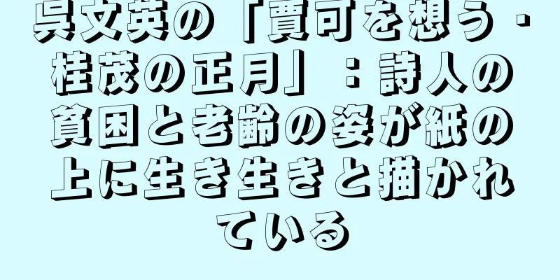 呉文英の「賈可を想う・桂茂の正月」：詩人の貧困と老齢の姿が紙の上に生き生きと描かれている