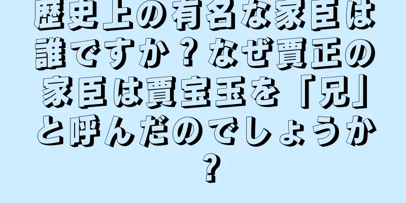 歴史上の有名な家臣は誰ですか？なぜ賈正の家臣は賈宝玉を「兄」と呼んだのでしょうか？