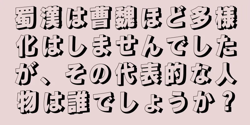 蜀漢は曹魏ほど多様化はしませんでしたが、その代表的な人物は誰でしょうか？