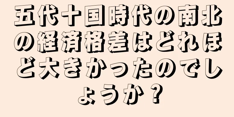 五代十国時代の南北の経済格差はどれほど大きかったのでしょうか？