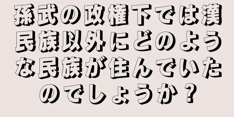 孫武の政権下では漢民族以外にどのような民族が住んでいたのでしょうか？
