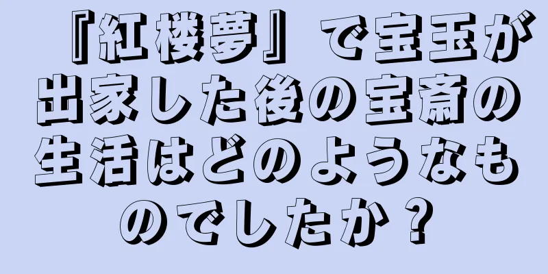 『紅楼夢』で宝玉が出家した後の宝斎の生活はどのようなものでしたか？