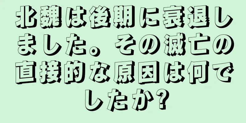 北魏は後期に衰退しました。その滅亡の直接的な原因は何でしたか?