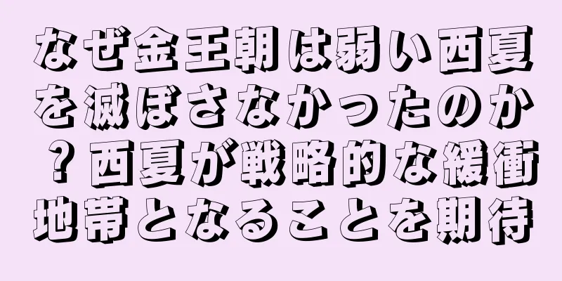 なぜ金王朝は弱い西夏を滅ぼさなかったのか？西夏が戦略的な緩衝地帯となることを期待