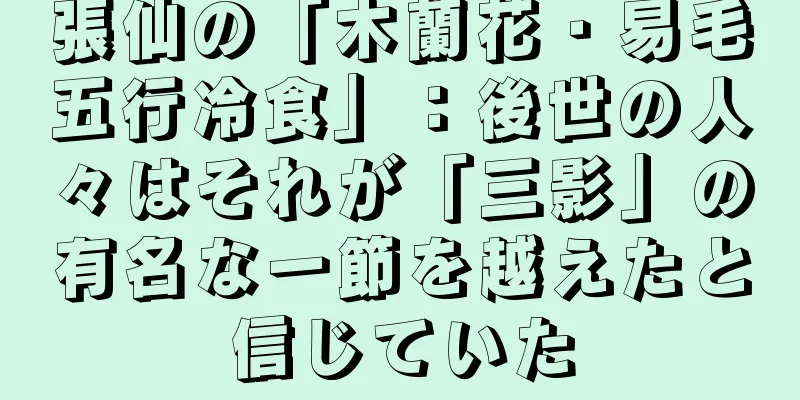 張仙の「木蘭花・易毛五行冷食」：後世の人々はそれが「三影」の有名な一節を越えたと信じていた