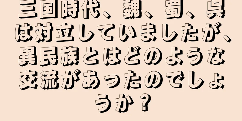 三国時代、魏、蜀、呉は対立していましたが、異民族とはどのような交流があったのでしょうか？