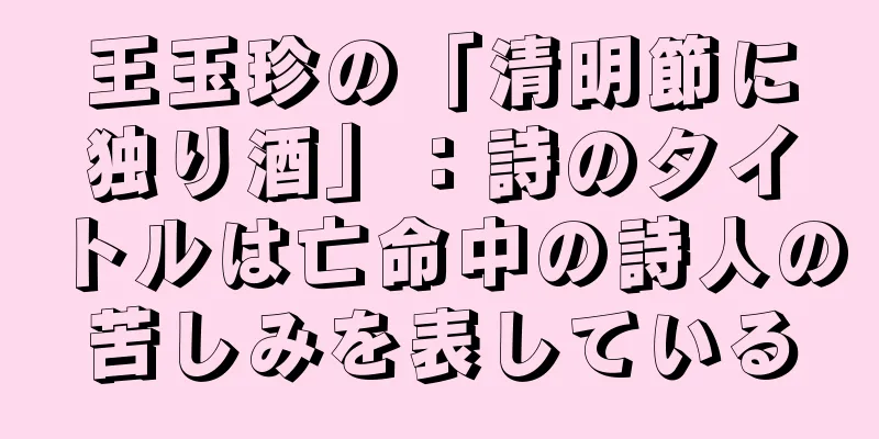 王玉珍の「清明節に独り酒」：詩のタイトルは亡命中の詩人の苦しみを表している