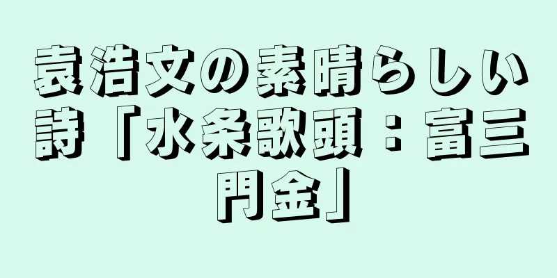 袁浩文の素晴らしい詩「水条歌頭：富三門金」
