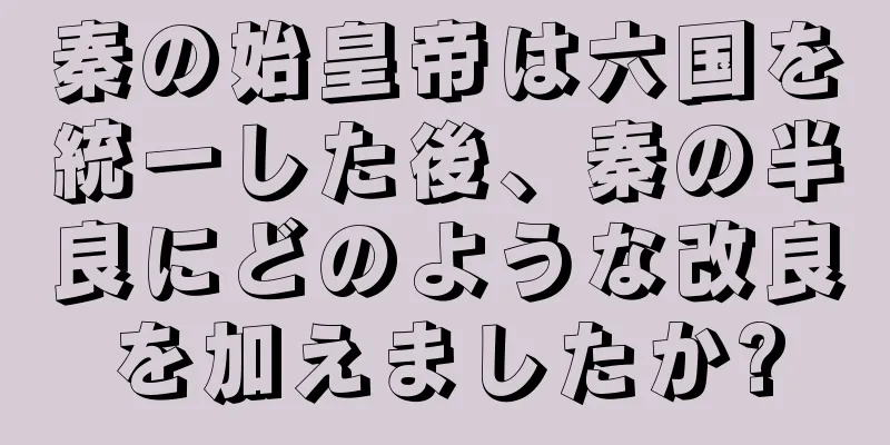 秦の始皇帝は六国を統一した後、秦の半良にどのような改良を加えましたか?