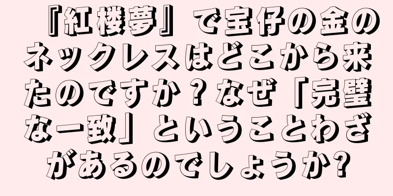 『紅楼夢』で宝仔の金のネックレスはどこから来たのですか？なぜ「完璧な一致」ということわざがあるのでしょうか?