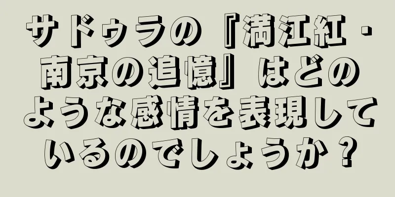 サドゥラの『満江紅・南京の追憶』はどのような感情を表現しているのでしょうか？