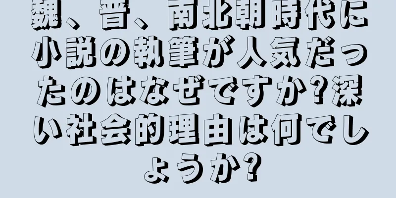 魏、晋、南北朝時代に小説の執筆が人気だったのはなぜですか?深い社会的理由は何でしょうか?