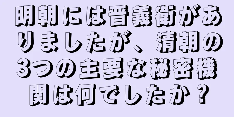 明朝には晋義衛がありましたが、清朝の3つの主要な秘密機関は何でしたか？
