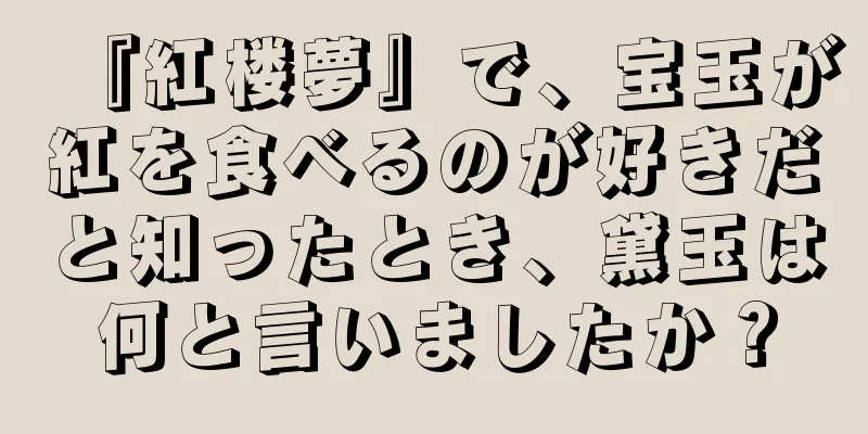 『紅楼夢』で、宝玉が紅を食べるのが好きだと知ったとき、黛玉は何と言いましたか？