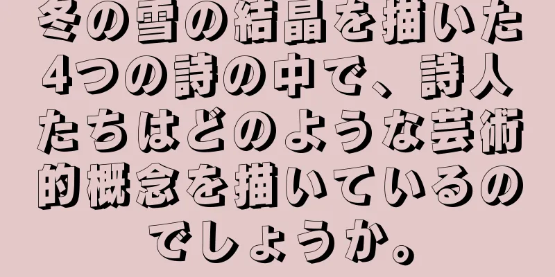 冬の雪の結晶を描いた4つの詩の中で、詩人たちはどのような芸術的概念を描いているのでしょうか。