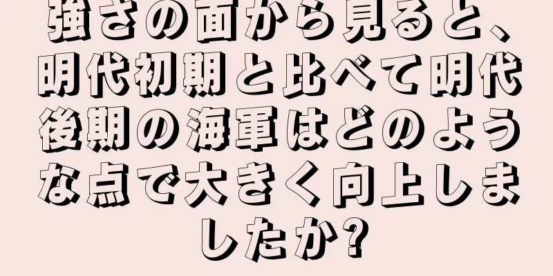 強さの面から見ると、明代初期と比べて明代後期の海軍はどのような点で大きく向上しましたか?