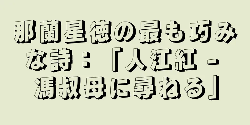 那蘭星徳の最も巧みな詩：「人江紅 - 馮叔母に尋ねる」