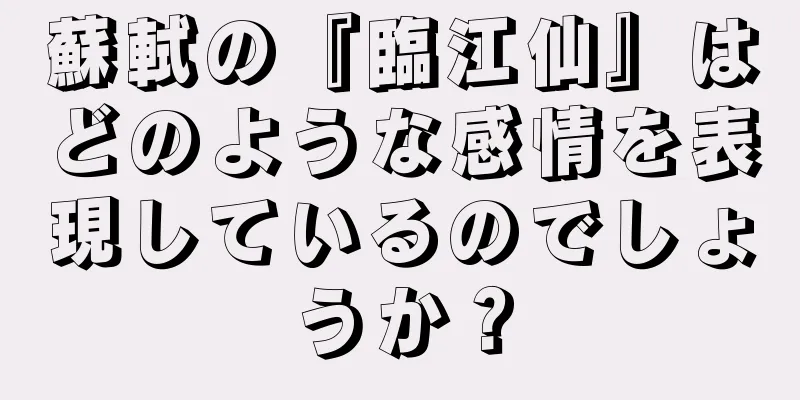 蘇軾の『臨江仙』はどのような感情を表現しているのでしょうか？