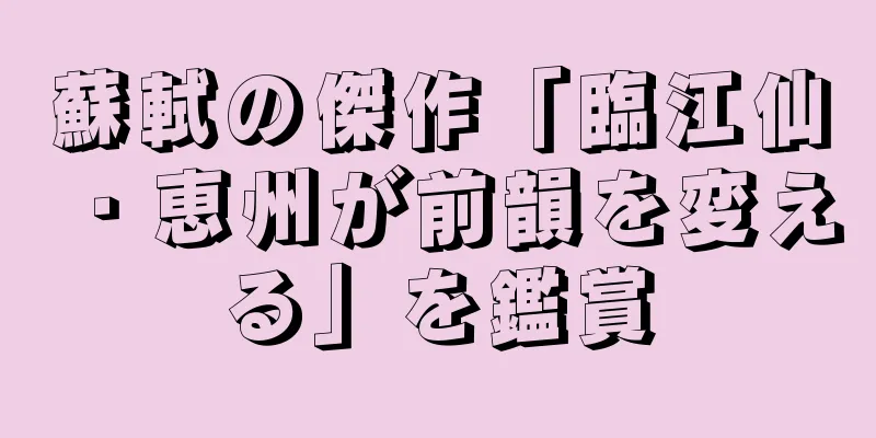 蘇軾の傑作「臨江仙・恵州が前韻を変える」を鑑賞