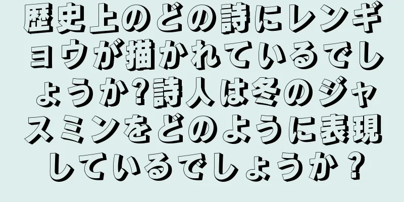 歴史上のどの詩にレンギョウが描かれているでしょうか?詩人は冬のジャスミンをどのように表現しているでしょうか？