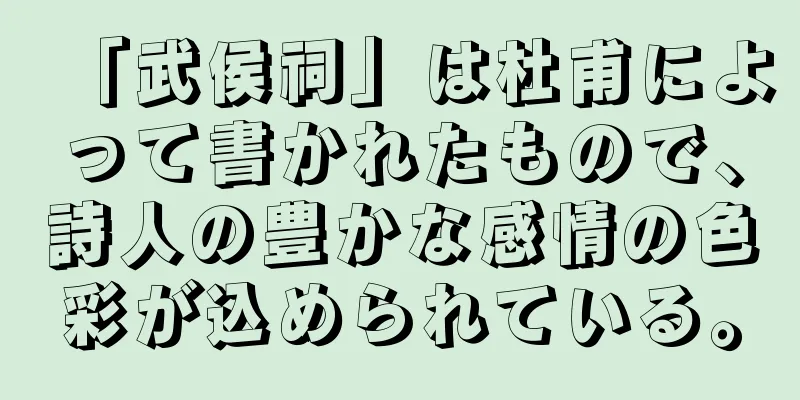 「武侯祠」は杜甫によって書かれたもので、詩人の豊かな感情の色彩が込められている。