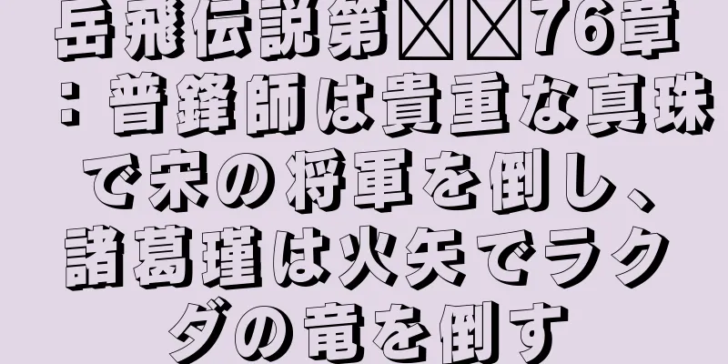 岳飛伝説第​​76章：普鋒師は貴重な真珠で宋の将軍を倒し、諸葛瑾は火矢でラクダの竜を倒す