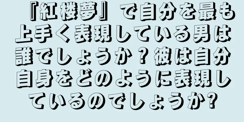 『紅楼夢』で自分を最も上手く表現している男は誰でしょうか？彼は自分自身をどのように表現しているのでしょうか?