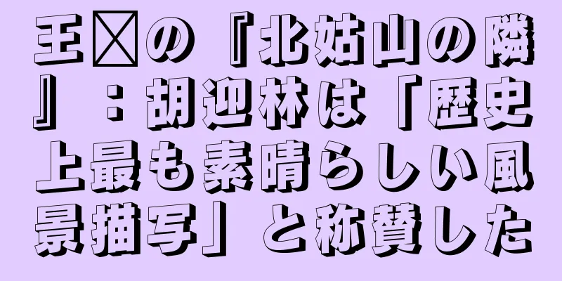 王琬の『北姑山の隣』：胡迎林は「歴史上最も素晴らしい風景描写」と称賛した