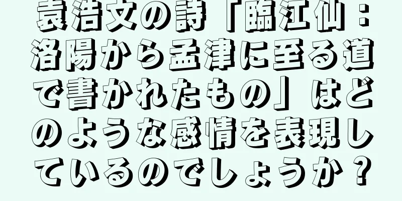袁浩文の詩「臨江仙：洛陽から孟津に至る道で書かれたもの」はどのような感情を表現しているのでしょうか？
