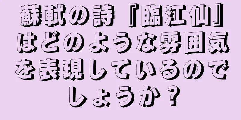 蘇軾の詩『臨江仙』はどのような雰囲気を表現しているのでしょうか？